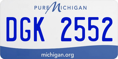 MI license plate DGK2552
