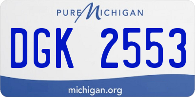 MI license plate DGK2553