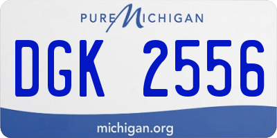 MI license plate DGK2556