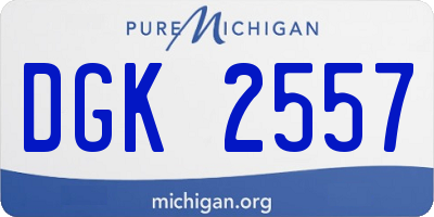 MI license plate DGK2557