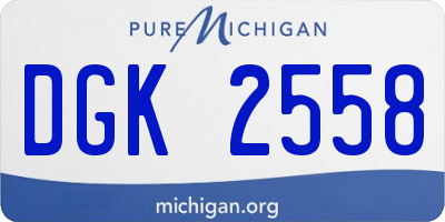 MI license plate DGK2558