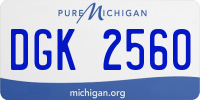 MI license plate DGK2560