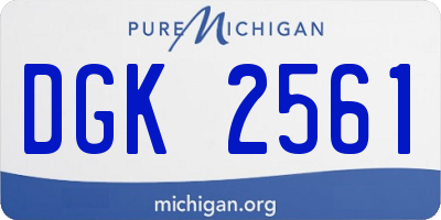 MI license plate DGK2561