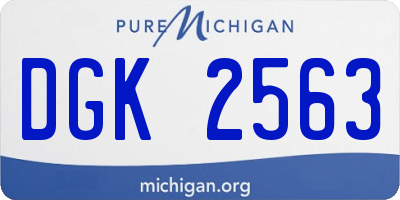 MI license plate DGK2563