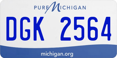 MI license plate DGK2564
