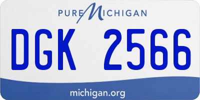 MI license plate DGK2566