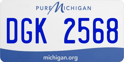 MI license plate DGK2568