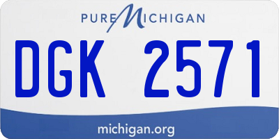 MI license plate DGK2571