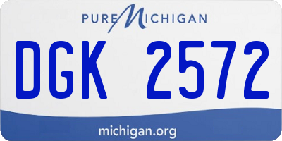 MI license plate DGK2572