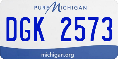 MI license plate DGK2573