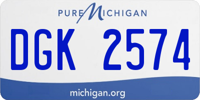 MI license plate DGK2574