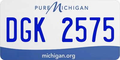 MI license plate DGK2575