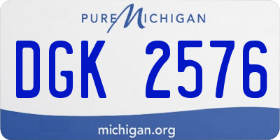 MI license plate DGK2576