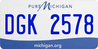 MI license plate DGK2578