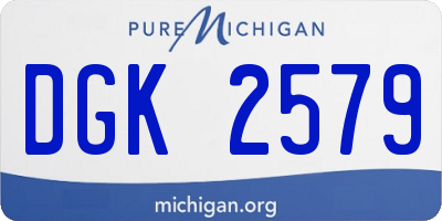 MI license plate DGK2579