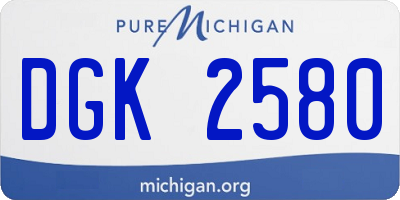 MI license plate DGK2580