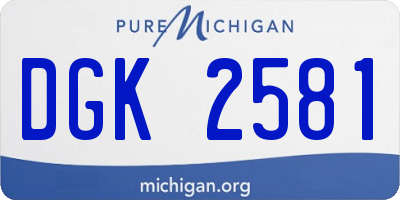MI license plate DGK2581