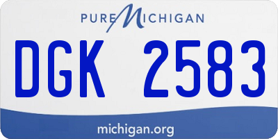 MI license plate DGK2583