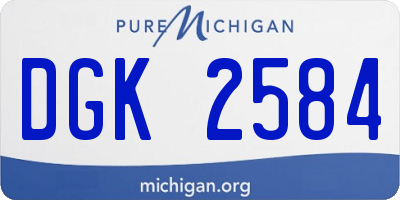 MI license plate DGK2584