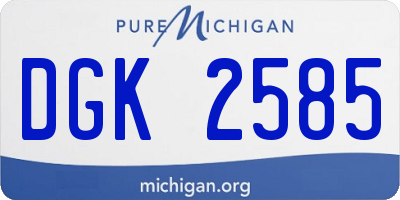 MI license plate DGK2585