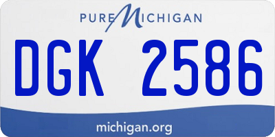 MI license plate DGK2586