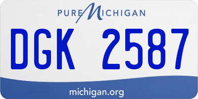 MI license plate DGK2587