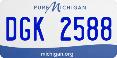 MI license plate DGK2588