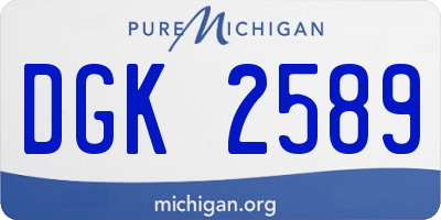 MI license plate DGK2589