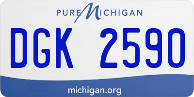 MI license plate DGK2590
