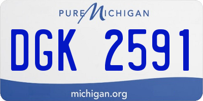 MI license plate DGK2591
