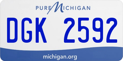 MI license plate DGK2592