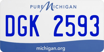 MI license plate DGK2593