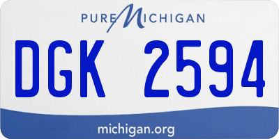 MI license plate DGK2594