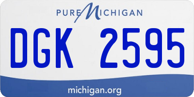 MI license plate DGK2595