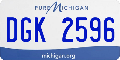 MI license plate DGK2596