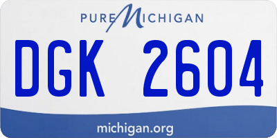 MI license plate DGK2604