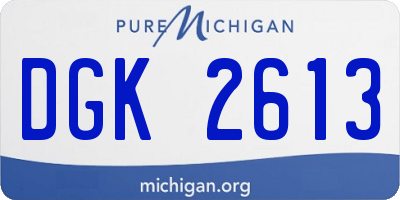 MI license plate DGK2613