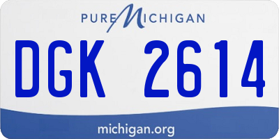 MI license plate DGK2614