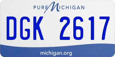 MI license plate DGK2617