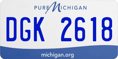 MI license plate DGK2618