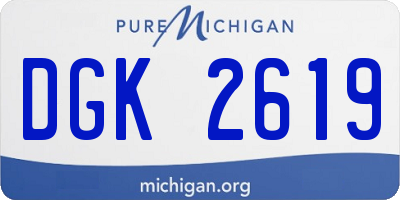 MI license plate DGK2619