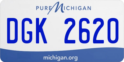MI license plate DGK2620