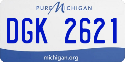 MI license plate DGK2621