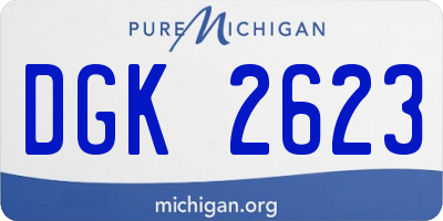 MI license plate DGK2623