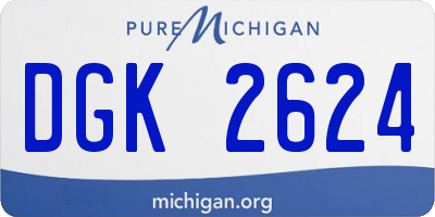 MI license plate DGK2624