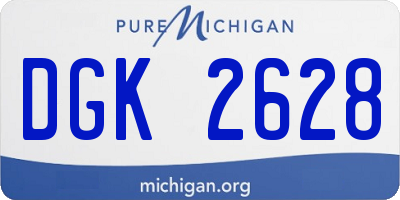 MI license plate DGK2628