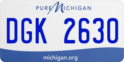 MI license plate DGK2630