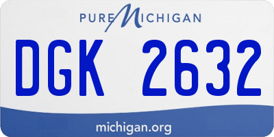 MI license plate DGK2632