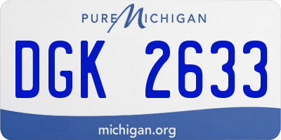 MI license plate DGK2633