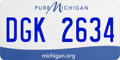 MI license plate DGK2634